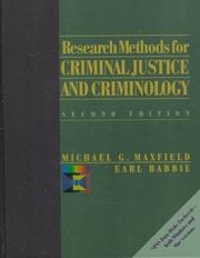 Cover of Research methods for criminal justice and criminology by Michael G. Maxfield
