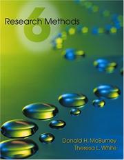 Cover of Research methods by Donald McBurney
