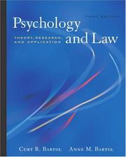 Front cover of Psychology and law by Curt R. Bartol