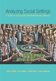 Cover of Analyzing social settings by John Lofland