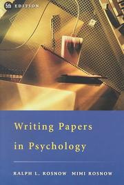 Cover of Writing papers in psychology by Ralph L. Rosnow
