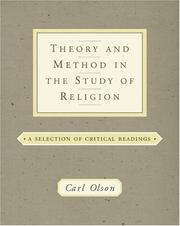 Front cover of Theory and Method in the Study of Religion by Carl Olson