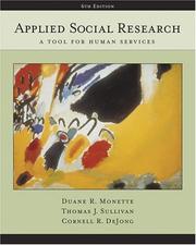 Front cover of Applied social research by Duane R. Monette