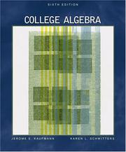 Cover of College algebra by Jerome E. Kaufmann