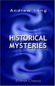 Front cover of Historical Mysteries by Andrew Lang