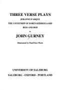 Cover of Three verse plays by Gurney, John
