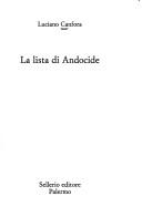Front cover of La lista di Andocide by Luciano Canfora