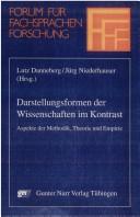 Front cover of Darstellungsformen der Wissenschaften im Kontrast by Lutz Danneberg