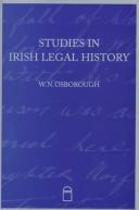 Cover of Studies in Irish legal history by W. N. Osborough