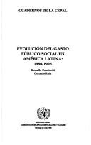 Front cover of Evolución del gasto público social en América Latina, 1980-1995 by Rossella Cominetti