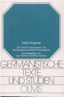 Cover of Usus linguae by Hans Otto Spillmann