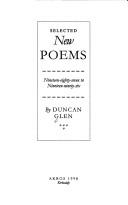 Cover of Selected new poems by Duncan Glen