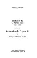 Front cover of Tránsito de Octavio Paz (1914-1998) by Adolfo Castañón
