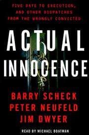 Cover of Actual Innocence by Barry Scheck
