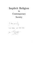 Front cover of Implicit religion in contemporary society by Edward I. Bailey