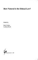 Front cover of How natural is the ethical law? by Paul Cobben