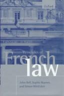 Cover of Principles of French law by Bell, John