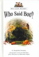 Front cover of Who said boo? by Jacqueline Sweeney