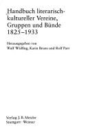 Front cover of Handbuch literarisch-kultureller Vereine, Gruppen und Bünde 1825-1933 (Repertorien zur deutschen Literaturgeschichte) (German Edition) by Karin Bruns