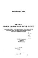 Cover of Nigeria, search for peace and social justice by John Okwoeze Odey