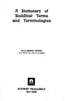Front cover of A dictionary of Buddhist terms and terminologies by K. Krishna Murthy