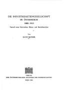 Cover of Die Industrieaktiengesellschaft in Österreich, 1880-1913 by Alois Mosser
