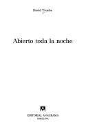 Front cover of Abierto Toda La Noche by David Trueba