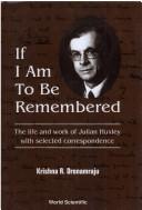 Cover of If I am to be remembered by Krishna R. Dronamraju