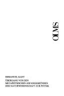 Front cover of Übergang von den metaphysischen Anfangsgründen der Naturwissenschaft zur Physik by Immanuel Kant