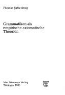 Front cover of Grammatiken als empirische axiomatische Theorien by Thomas Falkenberg