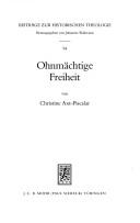 Front cover of Ohnmächtige Freiheit by Christine Axt-Piscalar