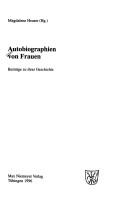 Front cover of Autobiographien von Frauen by Magdalene Heuser