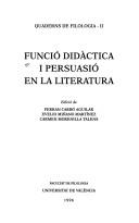 Cover of Funció didàctica i persuasió en la literatura by Ferran Carbó