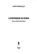 Cover of A escrituração da escrita by Gilberto Mendonça Teles