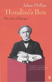 Cover of Houdini's Box by Adam Phillips