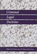 Front cover of Criminal legal doctrine by Peter Rush