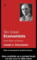 Front cover of Ten great economists by Joseph Alois Schumpeter