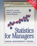 Cover of Statistics for managers using Microsoft Excel by David M. Levine