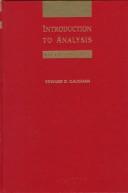 Cover of Introduction to analysis by Edward Gaughan