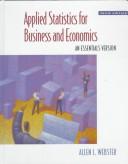 Front cover of Applied statistics for business and economics by Allen Webster