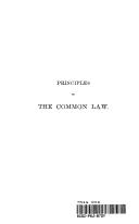 Cover of Principles of the common law by John Indermaur
