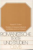 Cover of Studies of classical influence on Boileau and La Fontaine by Robert E. Colton