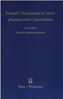 Front cover of Nicandri Theriacorum et Alexipharmacorum concordantia by Manolēs Papathōmopoulos