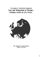 Front cover of Proceedings of international symposium, law and integration of Europe by Unknown