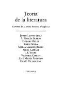 Front cover of Teoría de la literatura by Jordi Llovet