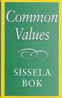 Cover of Common Values by Sissela Bok