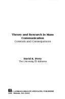 Front cover of Theory and Research in Mass Communication by David K. Perry