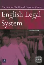 Front cover of English legal system by Catherine Elliott