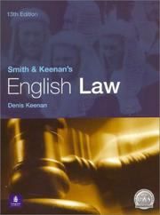 Front cover of Smith and Keenan's English Law by Denis J. Keenan