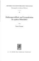 Cover of Heilsungewissheit und Scrupulositas im späten Mittelalter by Sven Grosse
